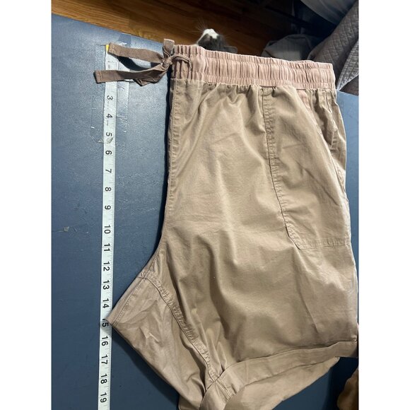 Lane Bryant Womens  26/28 Tan Cotton/Spandex Elastic Waist Shorts Stretch - Picture 7 of 10